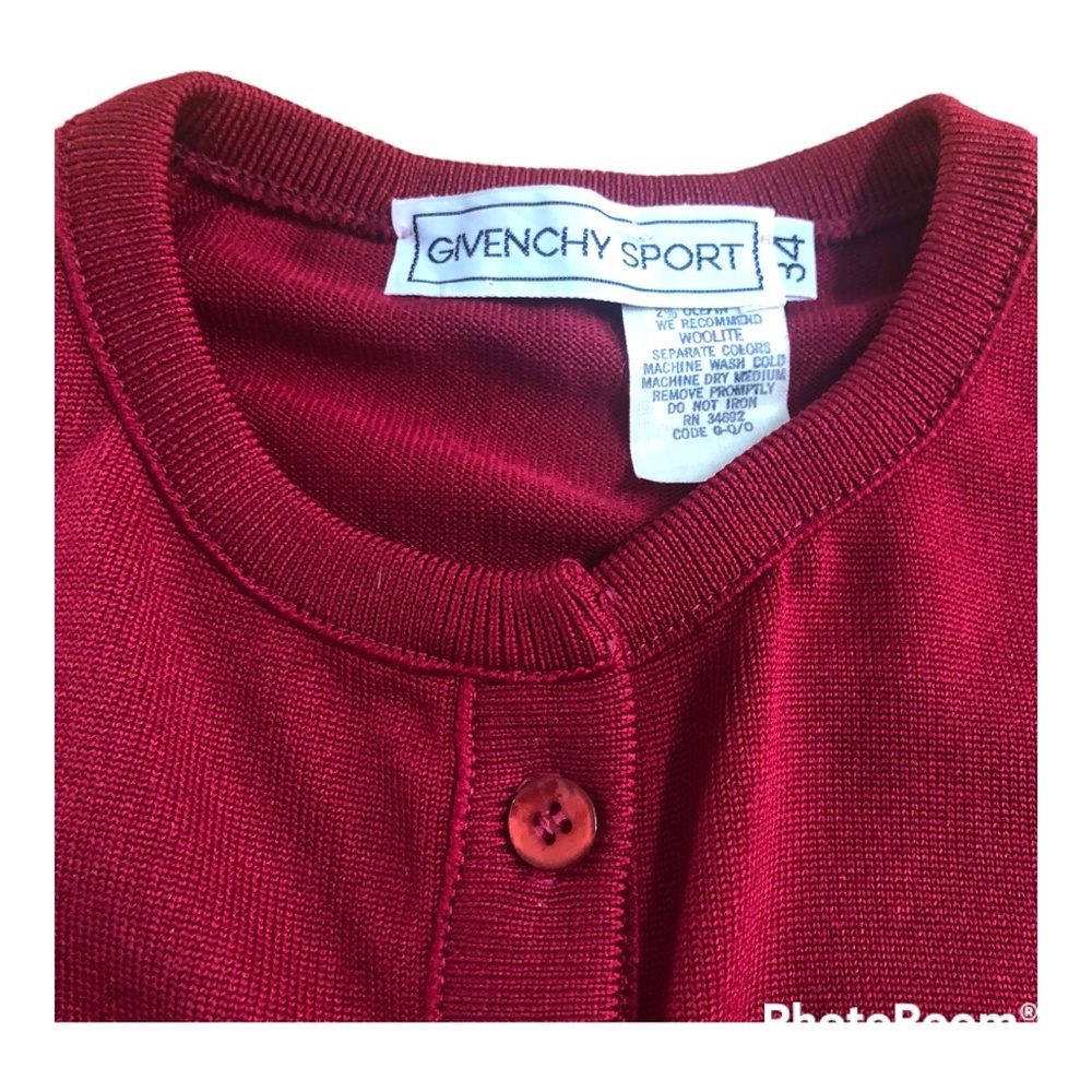 Vintage Givenchy Sport Cranberry Cardigan